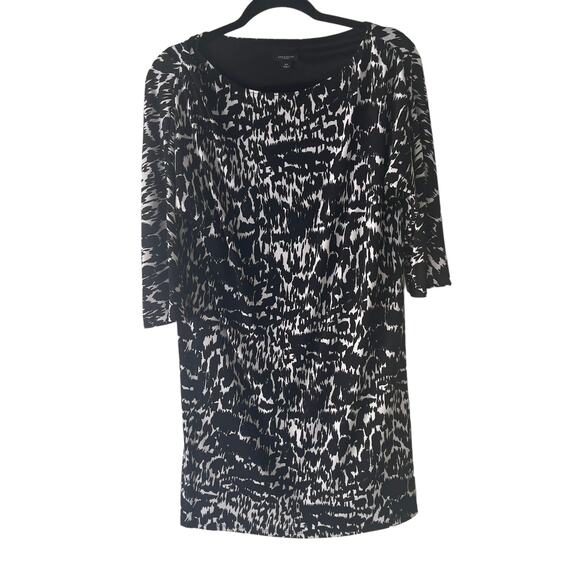 Ann Taylor Size XS Black White‎ Abstract Print Dolman Shift Dress - Picture 5 of 9